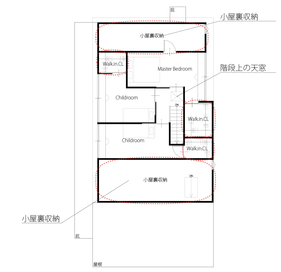 瓦の家 2F平面図